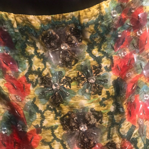 NWT Peter Pilottto skirt with 3d beaded flowers - Picture 2 of 4